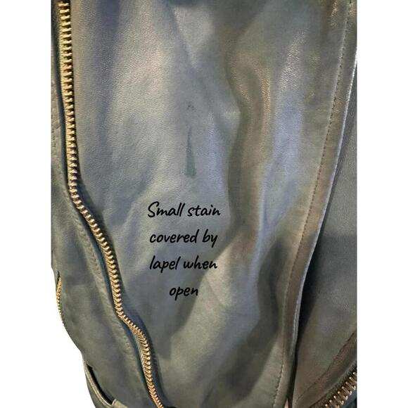 Deadwood Blue Leather Jacket - Size 40 - Picture 5 of 9